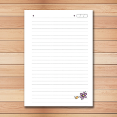 MIOLO IMPRESSO - Caderno Flor com Passarinho - (ESCOLHA O TAMANHO E FURAÇÃO) - comprar online
