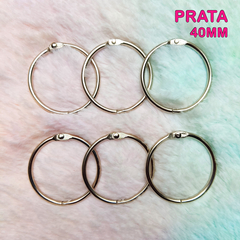 Pack com 6 Argolas - Escolha Prata ou Dourada - 30mm ou 40mm - Ferragem para Agenda ou Caderno Argolado e "Fichário Argolado" - Mimo Moldes