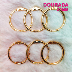 Pack com 6 Argolas - Escolha Prata ou Dourada - 30mm ou 40mm - Ferragem para Agenda ou Caderno Argolado e "Fichário Argolado" na internet