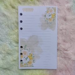 Miolo para Modelo Personal Chinês - Floral Amarelo - Não Acompanha Ferragens
