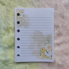 Miolo para Modelo Pocket Chinês (A7) - Floral Amarelo - Não Acompanha Ferragens