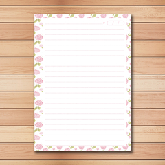 MIOLO IMPRESSO - Caderno Moldura de Rosas Pink - (ESCOLHA O TAMANHO E FURAÇÃO) - comprar online