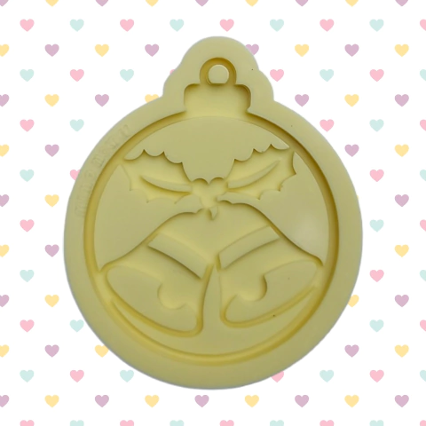 Molde de Bola Decorada M (6cm) - Sinos - Decoração para Árvore de Natal Bola com furo - 2 camadas ou vazada [B5]