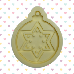 Molde de Bola Decorada M (6cm) - Estrela - Decoração para Árvore de Natal Bola com furo - 2 camadas ou vazada [B7]