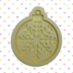 Molde de Bola Decorada M (6cm) - Floco de Neve - Decoração para Árvore de Natal Bola com furo - 2 camadas ou vazada [B8]