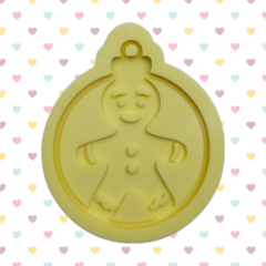 Molde de Bola Decorada M (6cm) - Boneco de Gengibre - Decoração para Árvore de Natal Bola com furo - 2 camadas ou vazada [B10]