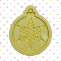 Molde de Bola Decorada M (6cm) - Floco de Neve - Decoração para Árvore de Natal Bola com furo - 2 camadas ou vazada [B12]
