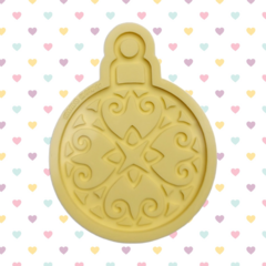 Molde de Bola Decorada G (8cm) - Decoração para Árvore de Natal Bola com furo - 2 camadas ou vazada [B15]