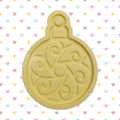 Molde de Bola Decorada G (8cm) - Decoração para Árvore de Natal Bola com furo - 2 camadas ou vazada [B16]