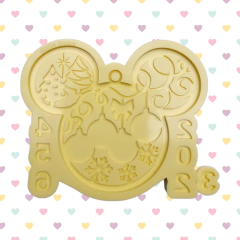 Molde de Bola Decorada Mickey (12cm) com apliques numéricos - Decoração para Árvore de Natal Bola com furo - 2 camadas ou vazada