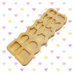Molde de Passante de Elástico para Cadernos e Agendas - Pingentes com Tampa - Sem Furo Aparente - 12 cavidades - comprar online