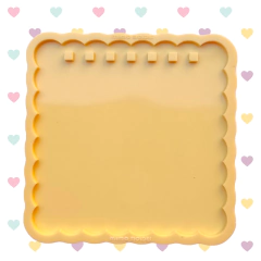 [WIRE-O] [MINI ÁLBUM] Molde Capa de Bloquinho Quadrado RENDA 12x12cm - 7 furos - Capa ou Contracapa