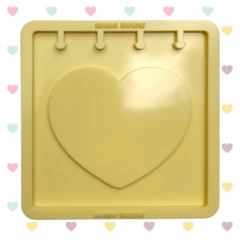 [DISCO] [MINI ÁLBUM] Molde Capa de Bloquinho Quadrado SHAKER CORAÇÃO para Disco Inteligente 11x11cm - 4 furos Cogumelo - Capa ou Contracapa