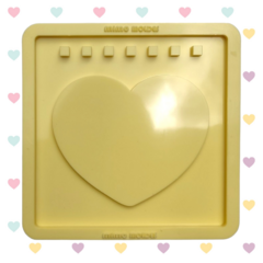 [WIRE-O] [MINI ÁLBUM] Molde Capa de Bloquinho Quadrado SHAKER CORAÇÃO 11x11cm - 7 furos - Capa ou Contracapa