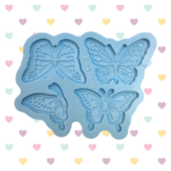 Molde de Borboletas com Gravação 6cm - 4 cavidades