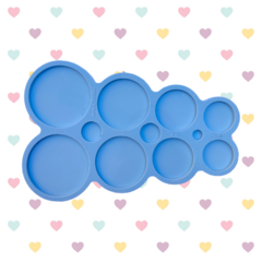 Molde de Círculos Variados (6cm) (5cm) (4cm) (3cm) (2cm) - 10 cavidades - Sem furo