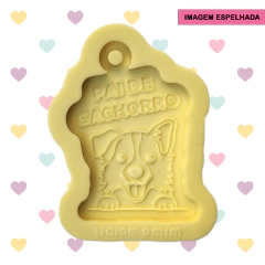 Molde de Chaveiro (5cm) PAI de Cachorro - Pai de Pet Border Collie - Dia dos Pais