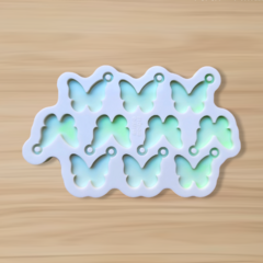 Molde Borboleta com Argola (2,5cm) - 10 cavidades - Mini Pingentes