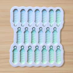 Molde Barber Pole - Poste de Barbearia (2,5cm) - 20 cavidades - Mini Pingentes - Barbeiro