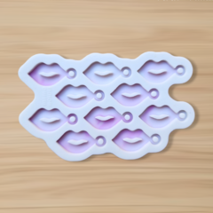 Molde Boca Boquinha Batom (2,5cm) - 10 cavidades - Mini Pingentes