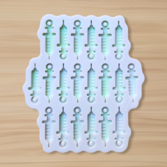 Molde Seringa (2,5cm) - 20 cavidades - Mini Pingentes - Injeção Farmácia Enfermagem