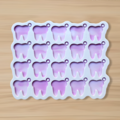 Molde Dente Dentinho (2,5cm) - 20 cavidades - Mini Pingentes - Dentista