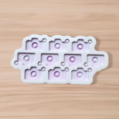 Molde Câmera Fotográfica (2,5cm) - 10 cavidades - Mini Pingentes