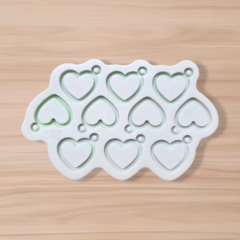 Molde Coração Vazado (2,5cm) - 10 cavidades - Mini Pingentes
