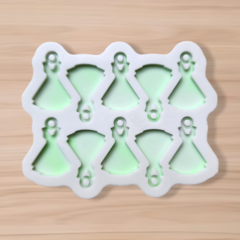 Molde Vestido (2,5cm) - 10 cavidades - Mini Pingentes