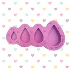 Molde Gota para Jóia Afetiva - 4 Cavidades - 3,5cm, 2,5cm e 1,5cm - Colar, Chaveiro, Pingente - comprar online