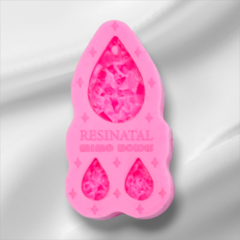 Molde de Gota para Joias - Pingente e Brincos (3cm) com Textura de Pedras com Efeito Cristal - comprar online
