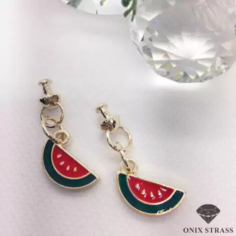 PAR PINGENTE REF Z-2208 (MELANCIA) PRONTA ENTREGA - (13310-7)