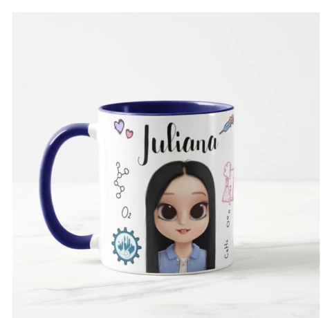 Caneca Engenharia Química Profissão Engenheira com Avatar
