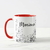 Caneca Personalizada Felicitações Floral com Nome Vermelha