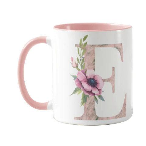 Caneca Feminina Personalizada com Nome e Inicial E