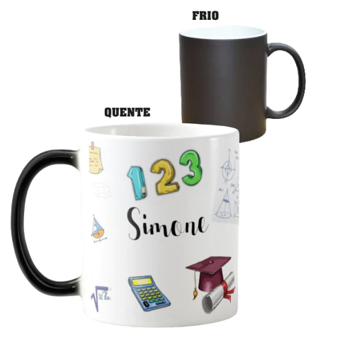 Caneca Mágica Especial com Nome para Professor de Matemática