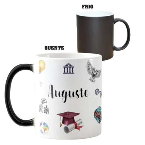 Caneca Mágica Presente Especial com Nome Professor Filosofia