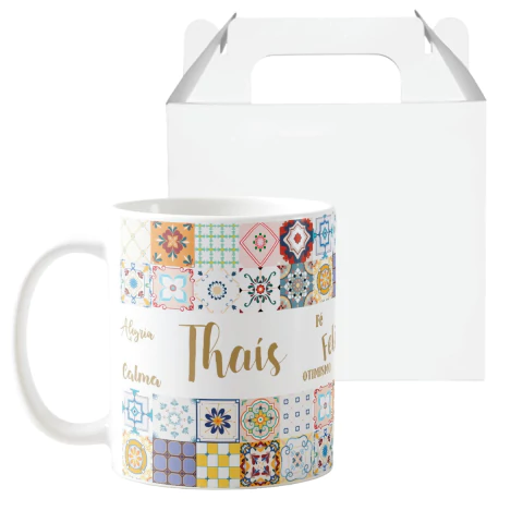 Caneca Personalizada Presente de Natal Felicitações com Nome