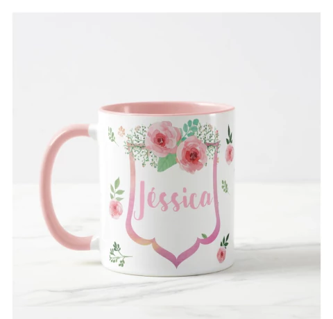 Caneca para Mulher Presente Aniversário Nome Personalizado