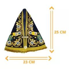 Manto Nossa Senhora Aparecida 25cm - Modelo Pérola Azul - Silvana Mantos