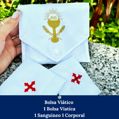 Kit Bolsa Viático Sanguíneo e Corporal JHS + Teca Prata Cordeiro na internet
