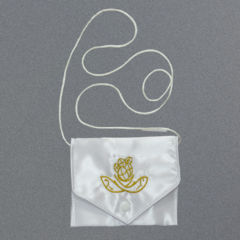 Bolsa Viático Sanguíneo Corporal Ministro Eucaristia - Modelo Branco: Peixes e Pão