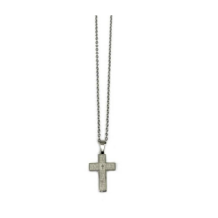 Colar Cruz com o Pai Nossa - Aço inox - comprar online