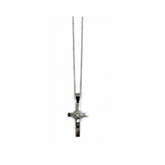 Colar Cruz com o Cristo- Aço Inox - comprar online