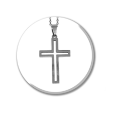 Colar Masculino de Cruz Vazada- Aço Inox na internet