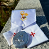 Kit Bolsa Viatico Sanguíneo e Corporal - Pão e vinho + Teca Prata Cordeiro