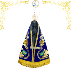 Imagem de Nossa Senhora Aparecida completa de Luxo 30 cm - Manto Azul Royal