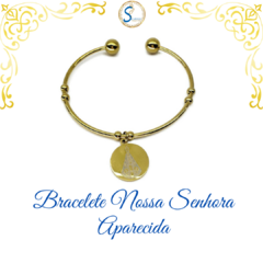 Bracelete de Nossa Senhora Aparecida - cor dourada
