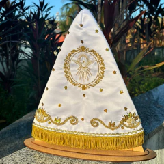 Manto Pentecostes Branco de Nossa Senhora Aparecida 38 cm - comprar online