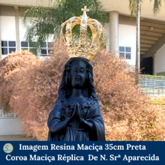 Imagem de Nossa Senhora Aparecida de Resina maciça 35cm Preta com Coroa Réplica de Nossa Senhora Aparecida na internet
